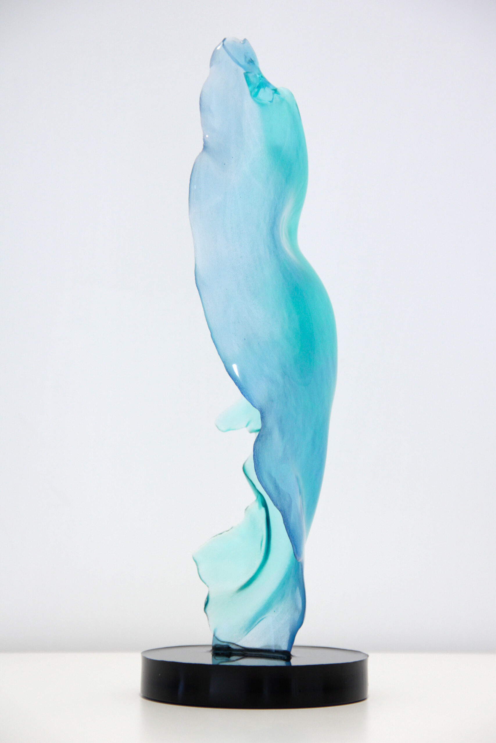 Glass feather blue and green 07