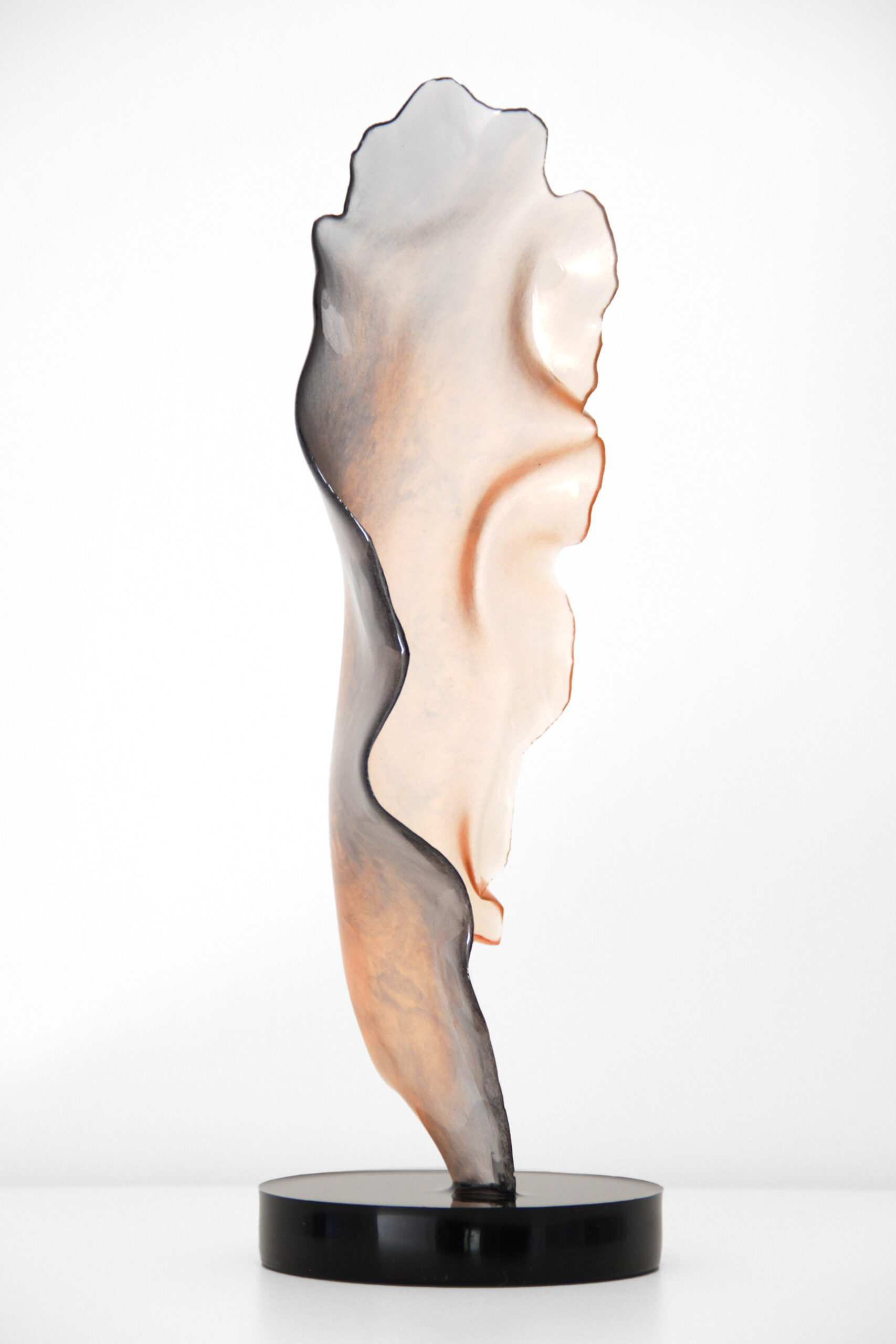 Orange and black glass feather 01
