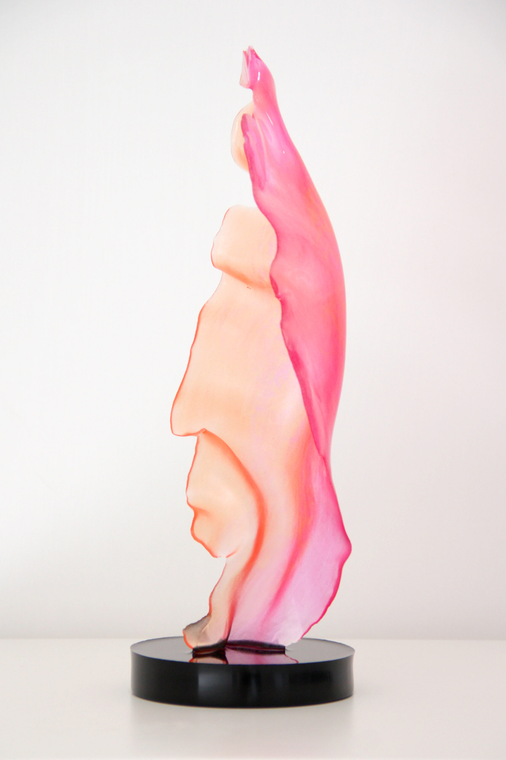 Glass feather fuchsia and orange 01